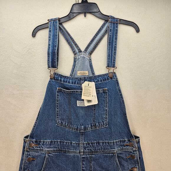 LEVI'S PREMIUM VINTAGE BIB JEAN OVERALL WOMEN'S LARGE BLUE RETRO WORKWEAR NWT - Picture 2 of 8